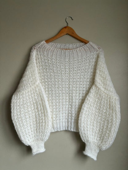 Waffle Chunky Mohair Round Neck Jumper