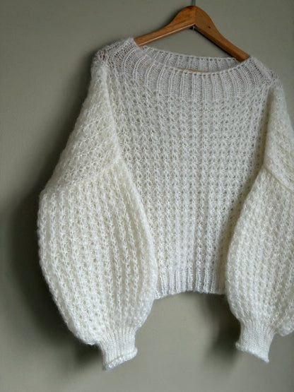 Waffle Chunky Mohair Round Neck Jumper