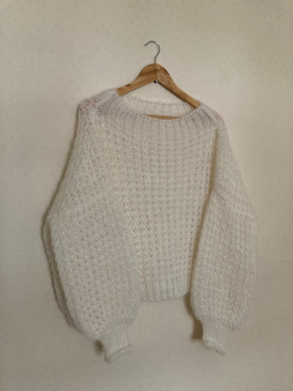 Waffle Chunky Mohair Round Neck Jumper