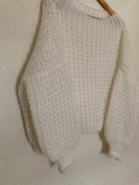 Waffle Chunky Mohair Round Neck Jumper
