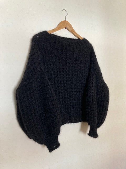 Waffle Chunky Mohair Round Neck Jumper