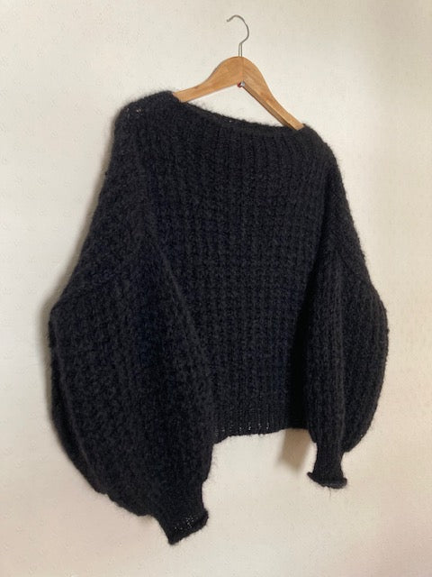Waffle Chunky Mohair Round Neck Jumper
