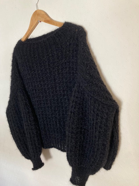 Waffle Chunky Mohair Round Neck Jumper