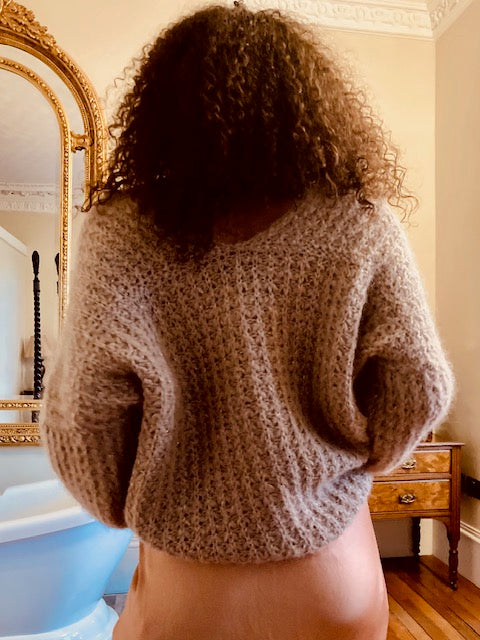 Chunky Waffle Mohair / Merino V Neck Jumper
