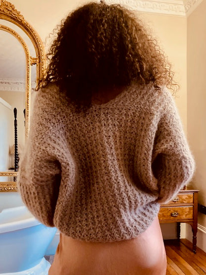 Chunky Waffle Mohair / Merino V Neck Jumper
